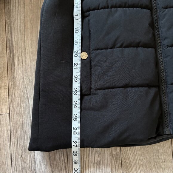 Michael Kors Faux Fur Trim Hooded Black Puffer Coat Size M - Picture 9 of 16